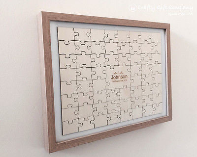 60 pcs Wedding jigsaw personalised Puzzle Guest book including free frame.