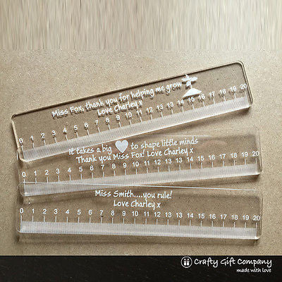Unique Teacher Gift Personalised Acrylic Ruler End of term