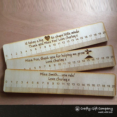 Unique Teacher Gift - Personalised Wooden Ruler