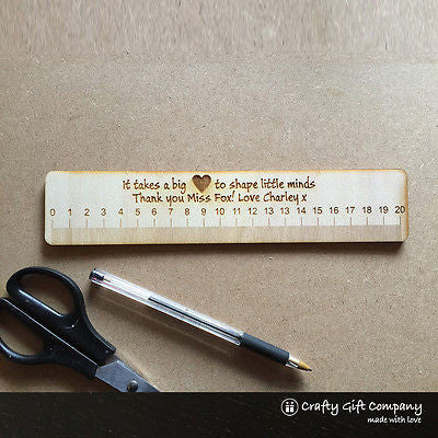Unique Teacher Gift - Personalised Wooden Ruler
