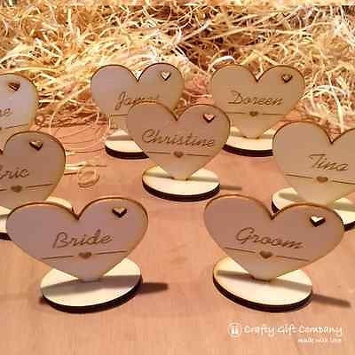 10cm Wedding Table Decorations - Double Sided Place Setting Name Plaques - Wood
