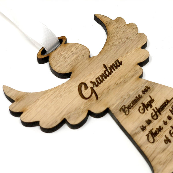 Angel Memorial Bauble Christmas tree ornament oak