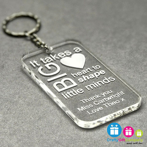 Personalised Teacher Engraved Keyring Gift Thank You School End Of Term