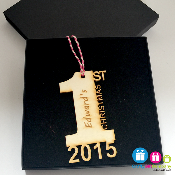 Personalised BABY'S 1st CHRISTMAS Tree Decoration Bauble Gift