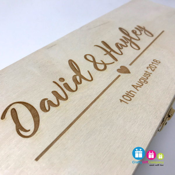 Personalised Wedding Guest Book  with hearts, box and sign (Design 1)