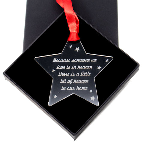 Memorial poem bauble - Acrylic Tree ornament decoration