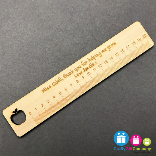 Personalised Wooden Apple Ruler - Wood