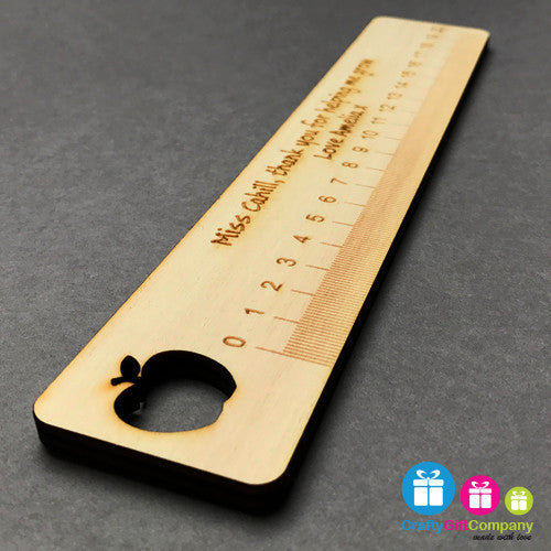 Personalised Wooden Apple Ruler - Wood