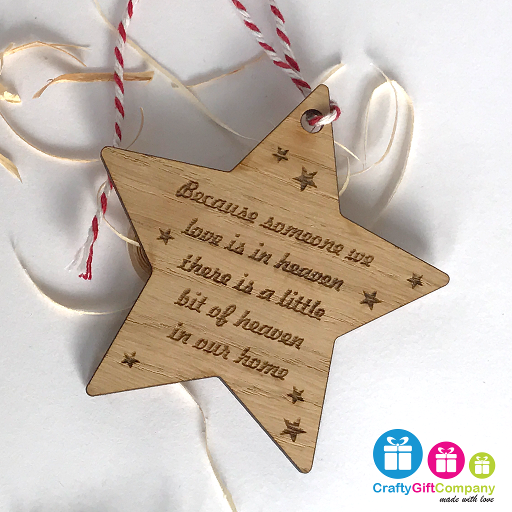 Memorial poem bauble - Oak Wood Tree ornament decoration