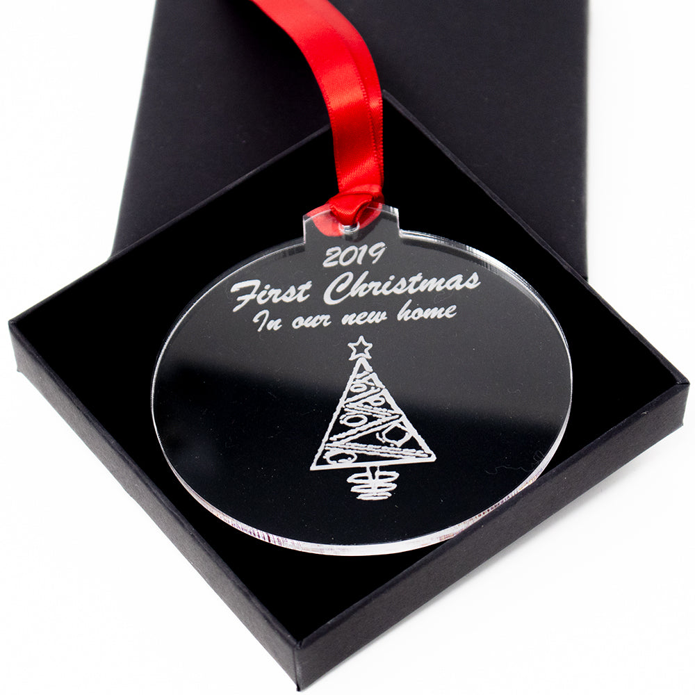 Personalised NEW HOME Christmas Tree Decoration Bauble