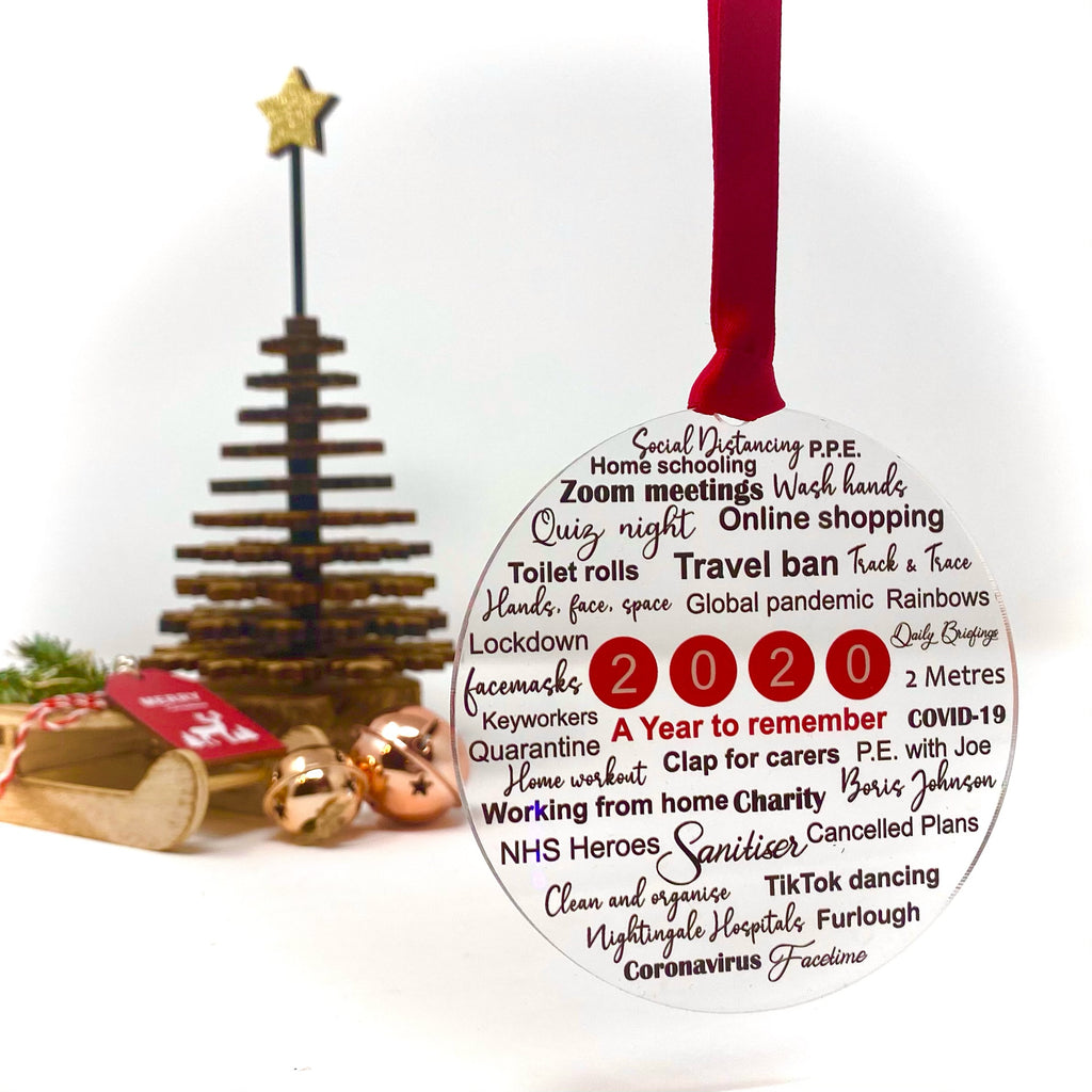 Lockdown 2020 remembrance bauble - Acrylic