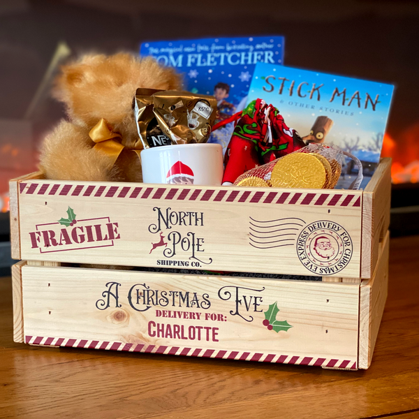 Christmas Eve Box Crate - Personalised with name and printed