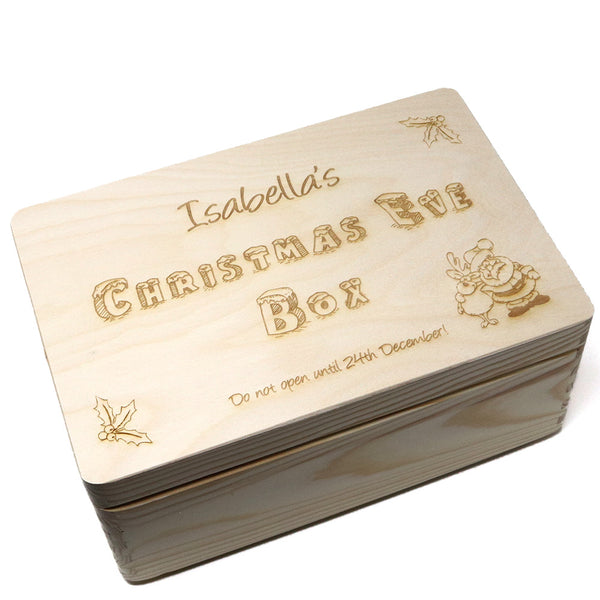 Wooden Christmas Eve Box & Free Santa Key