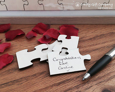92 pcs Wedding jigsaw personalised Puzzle Guest book including free frame.