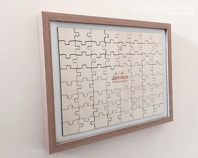 92 pcs Wedding jigsaw personalised Puzzle Guest book including free frame.
