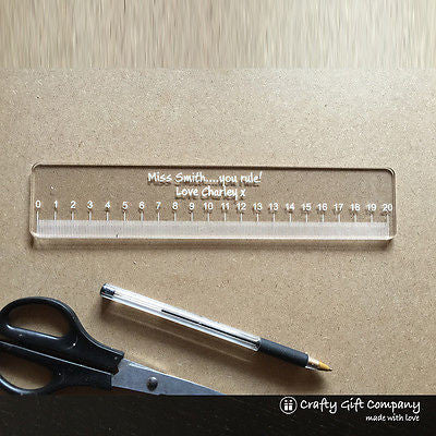 Unique Teacher Gift - Personalised Acrylic Ruler - End of term gift
