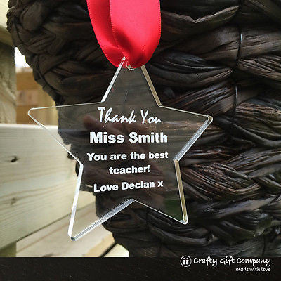 Teacher Gift Star - Personalised thank you End of Term, Leaving Present