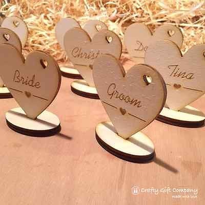 10cm Wedding Table Decorations - Double Sided Place Setting Name Plaques - Wood