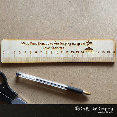 Unique Teacher Gift - Personalised Wooden Ruler