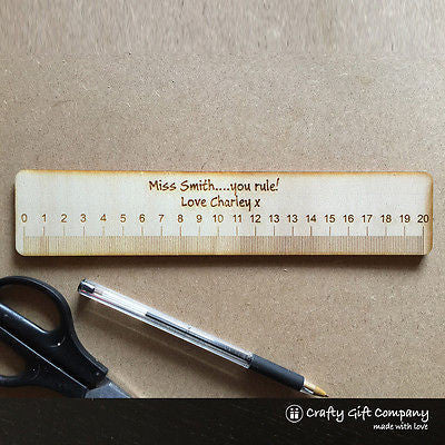 Unique Teacher Gift - Personalised Wooden Ruler