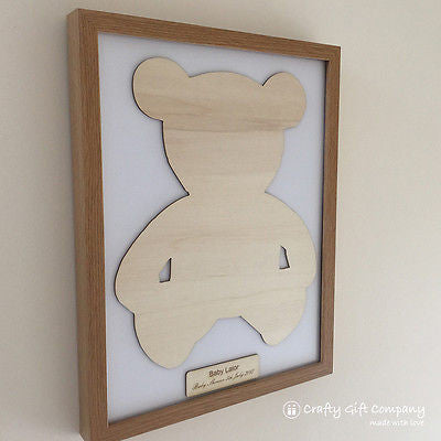 Baby shower / Christening personalised teddy Guest book including free frame.