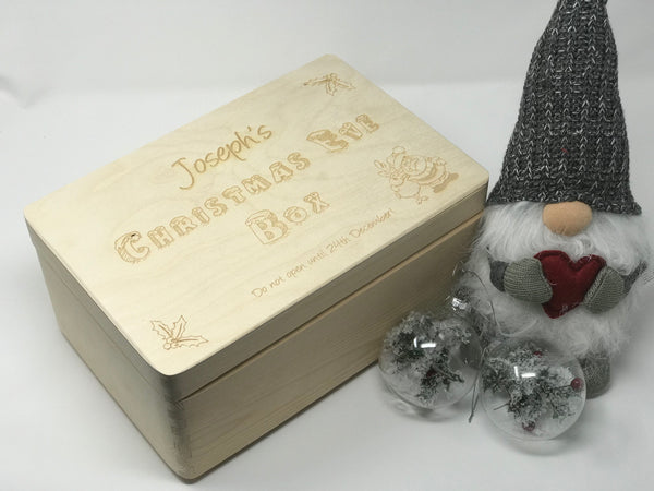 Wooden Christmas Eve Box & Free Santa Key