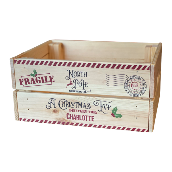 Christmas Eve Box Crate - Personalised with name and printed