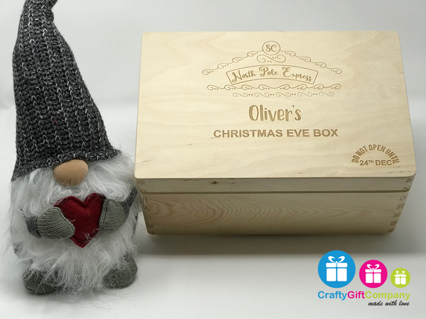 Wooden Christmas Eve Box & Free Santa Key (Polar Express)