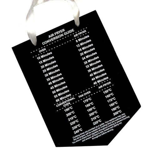 Air Fryer conversion chart guide wall plaque gift - black