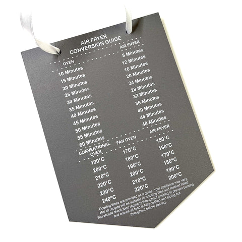 Air Fryer conversion chart guide wall plaque gift - Matt Grey