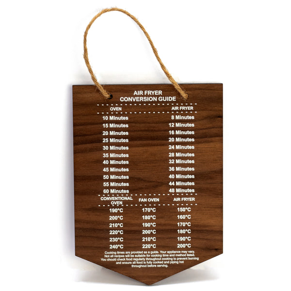 Air Fryer conversion chart guide wall plaque gift
