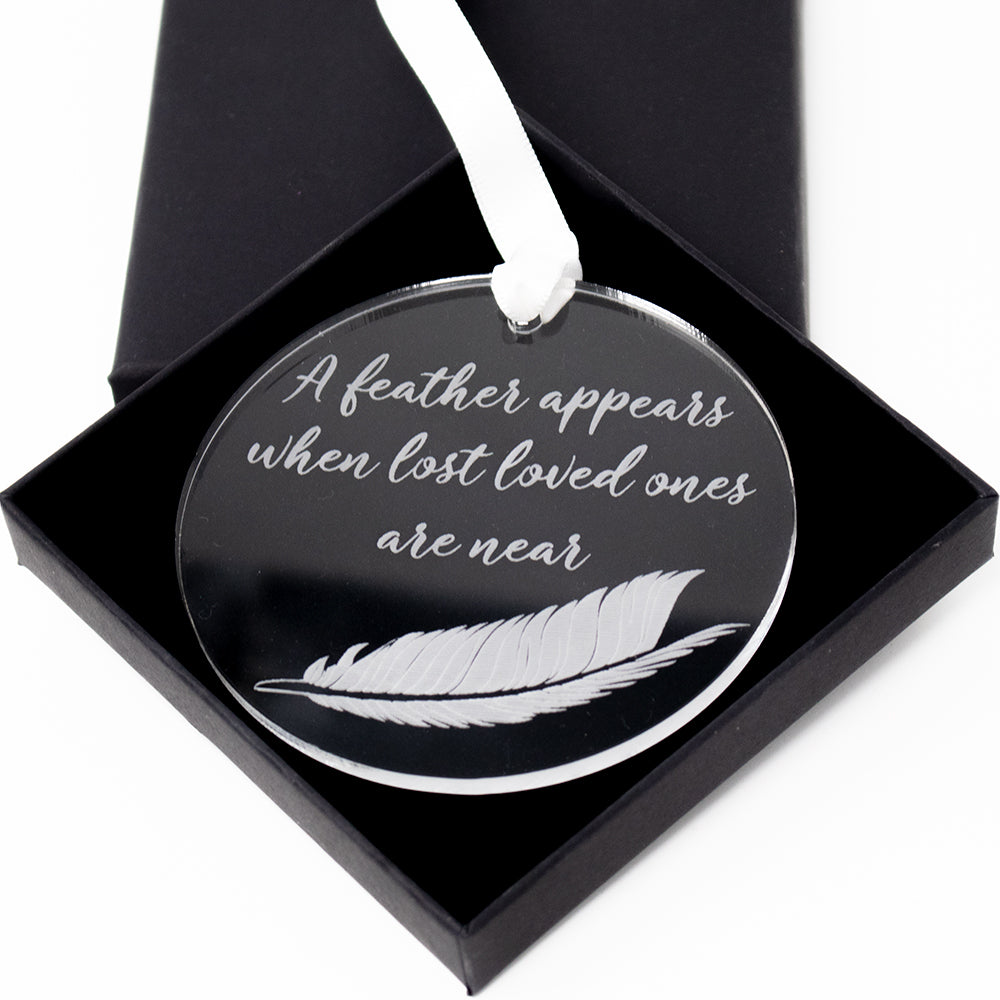 Feather Memorial Bauble Christmas tree ornament Acrylic
